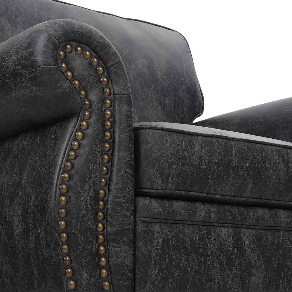 Angduo Mid Century Modern Single Sofa With Rivet Design