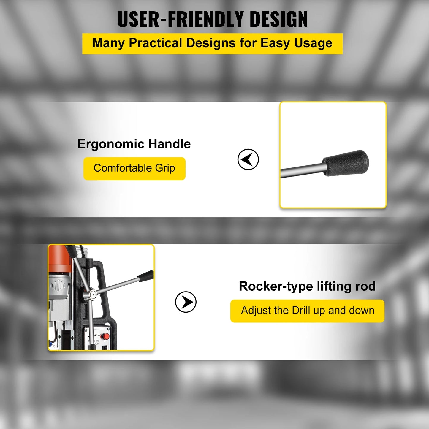 SucceBuy Magnetic Drill Press Kit 1680W Electric Drilling