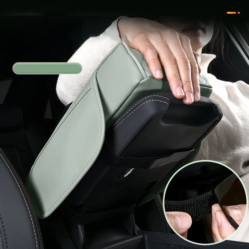 Multifunctional Leather Car Armrest Storage Box Cushion Pad