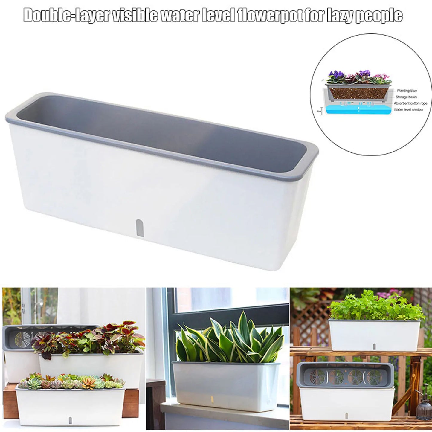 Self-Watering Planter Pots with Water Level Indicator for Plants