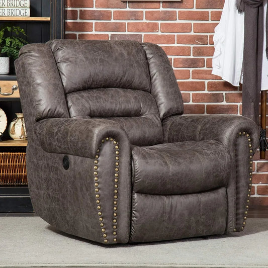 Electric Recliner Chair With USB Port Bonded Leather