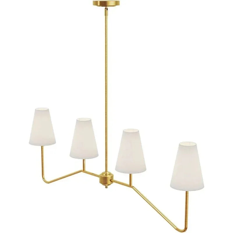 Collins Round Chandelier Fabric Branch Lamp Minimalist French Decorative Pendant Light for Hall Bedroom Study Rustic Hanging Light