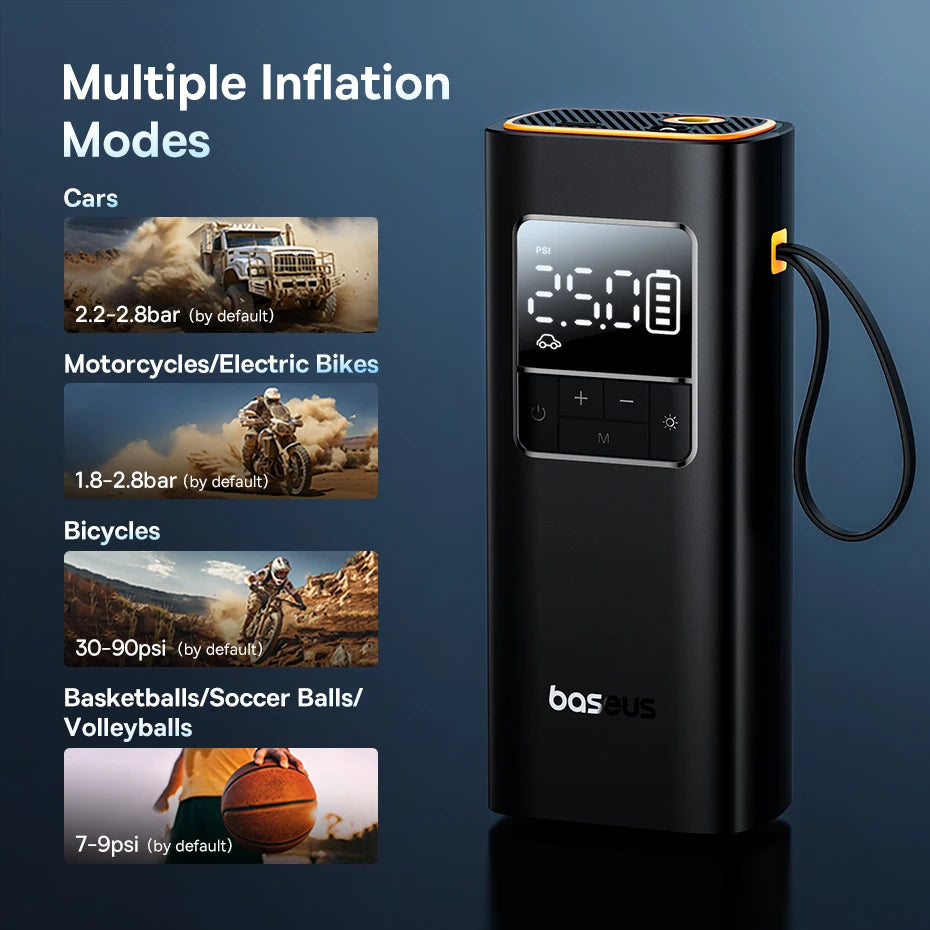 Baseus Wireless Air Pump Smart Digital Inflator for Vehicles
