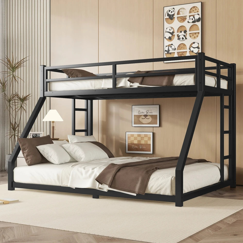 Metal Twin XL Over Queen Bunk Bed for Space Saving