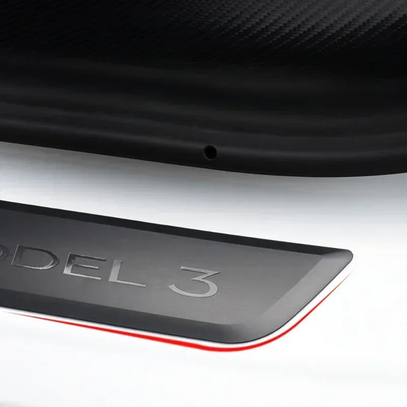WanleeRoad Tesla Model 3 Y Rear Door Sill Decoration Wrap