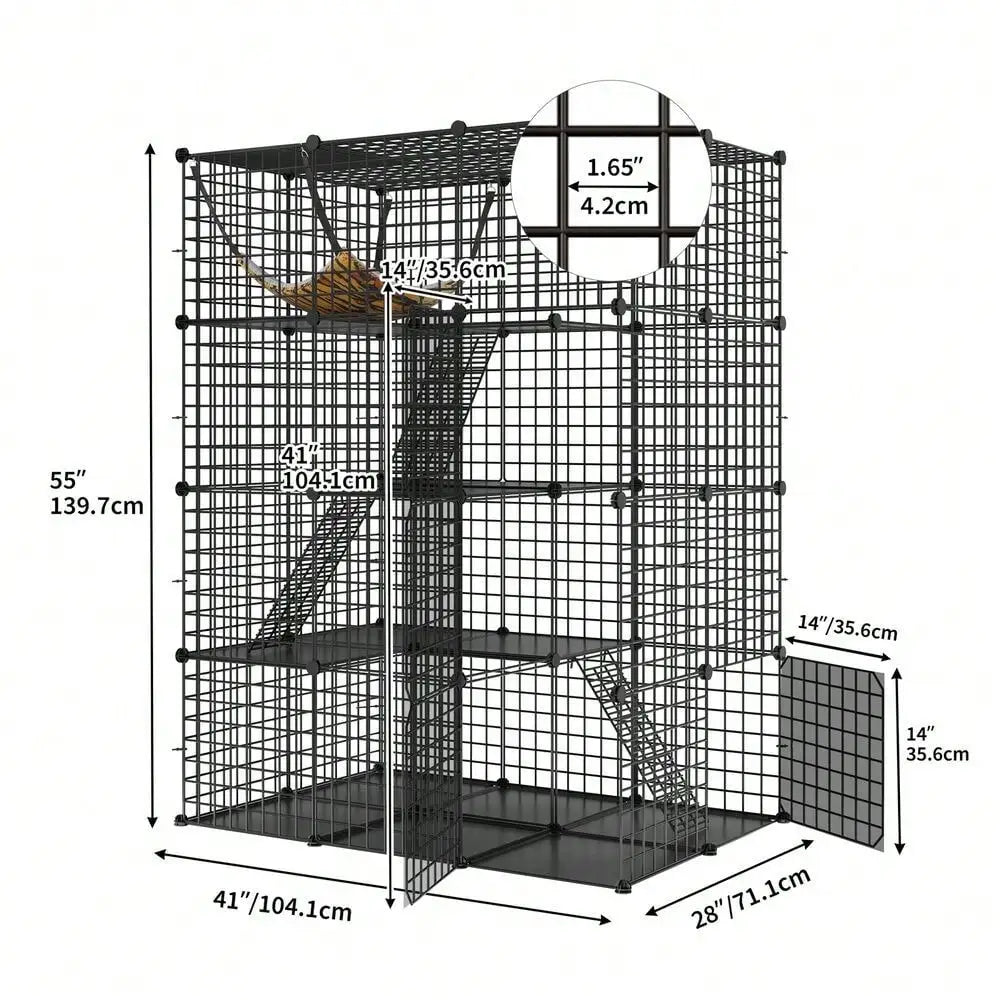 Large Cat Cage Enclosure with Hammock for Ultimate Playtime