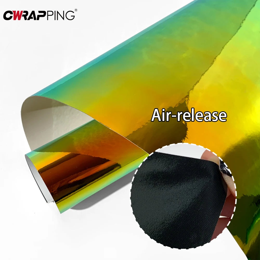 Car Stickers Vinyl Wrap PVC Self Adhesive Laser Plated Rainbow Film Waterproof Scratch Resistant Auto Accessories