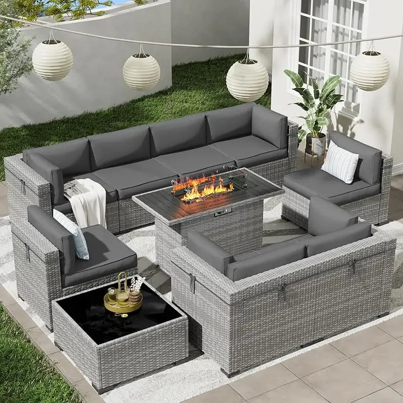 Modular 7-Piece Patio Conversation Set with Coffee Table