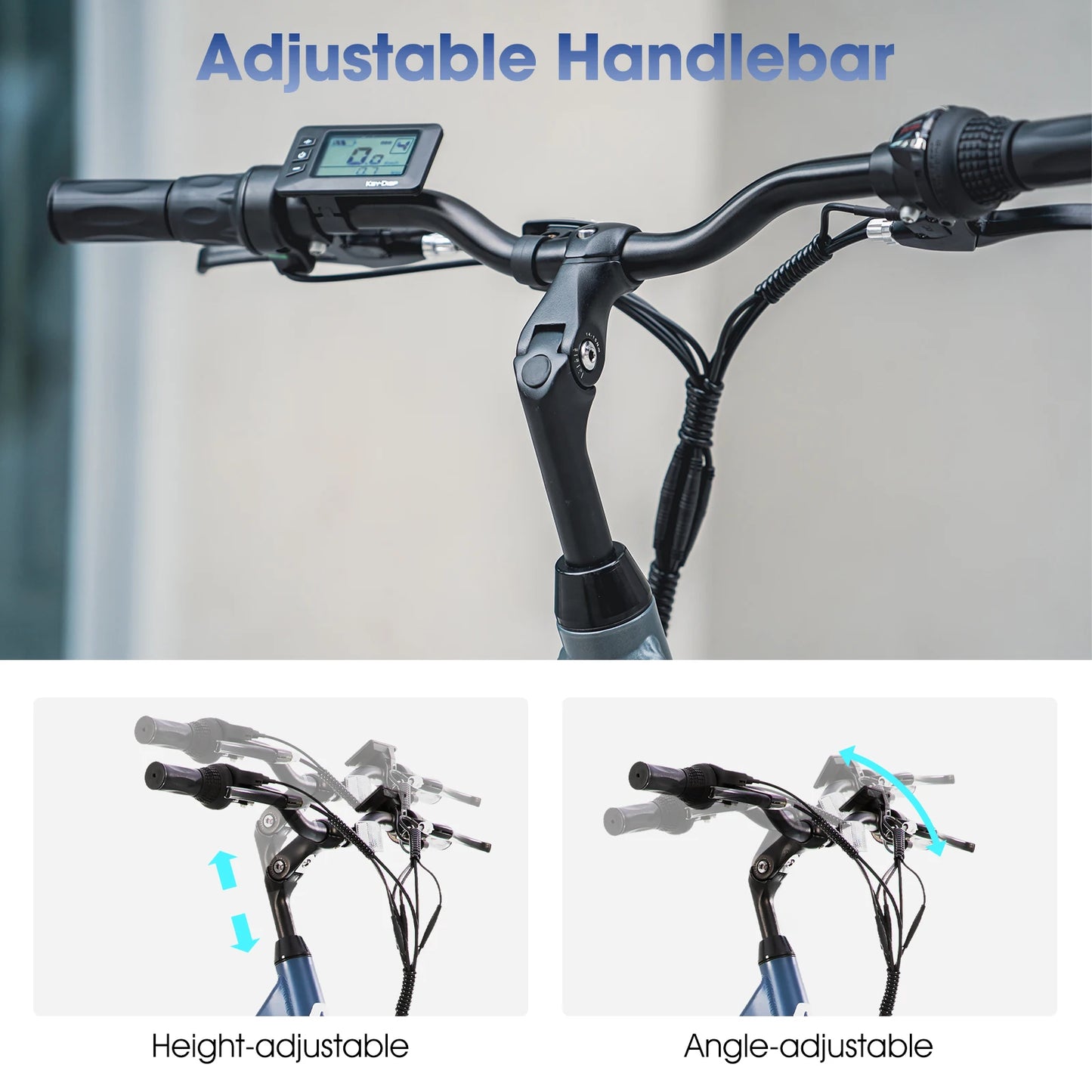 Hiland Electric Road Bike With Detachable Battery LCD