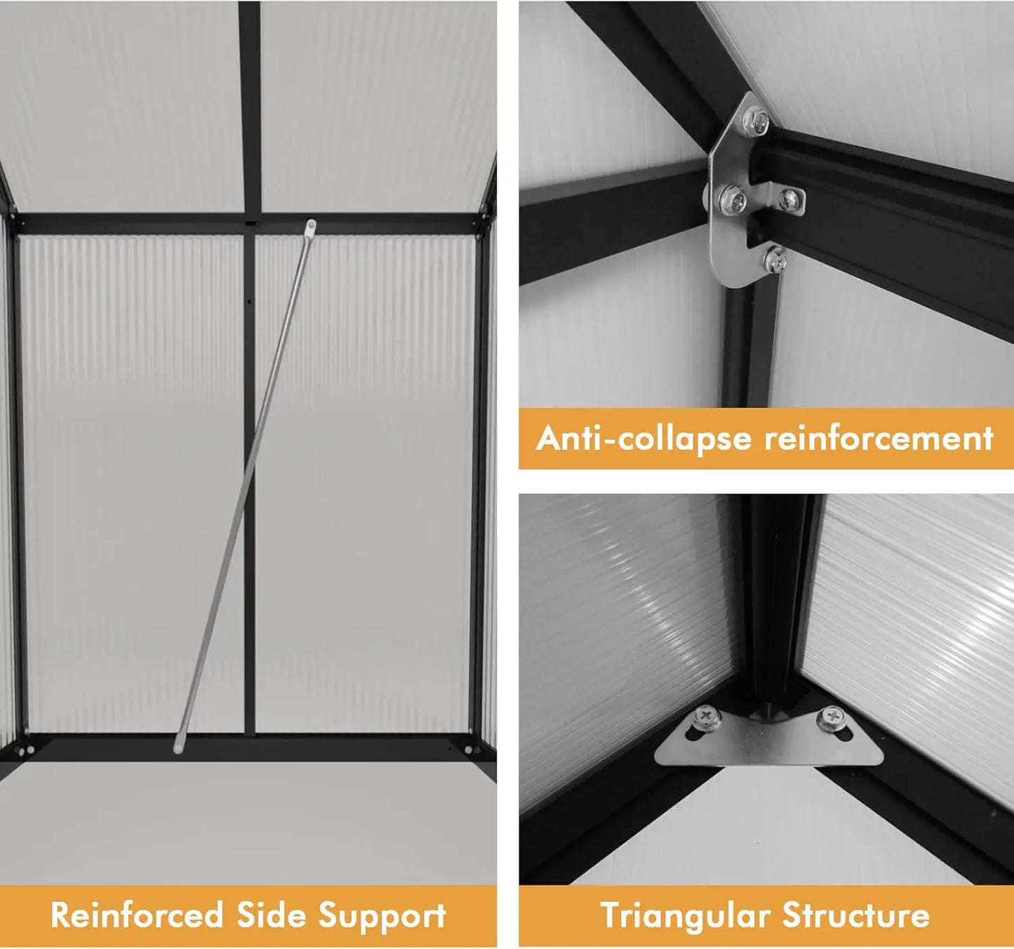 XMSJ Aluminum Walk In Outdoor Greenhouse Kit For Garden