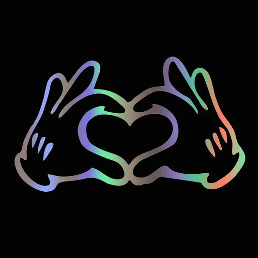 12x7cm Hand Heart Car Sticker Window Glass Body Bumper Decorative Love Gesture Vinyl Film Decor Decal Auto Tuning Accessory