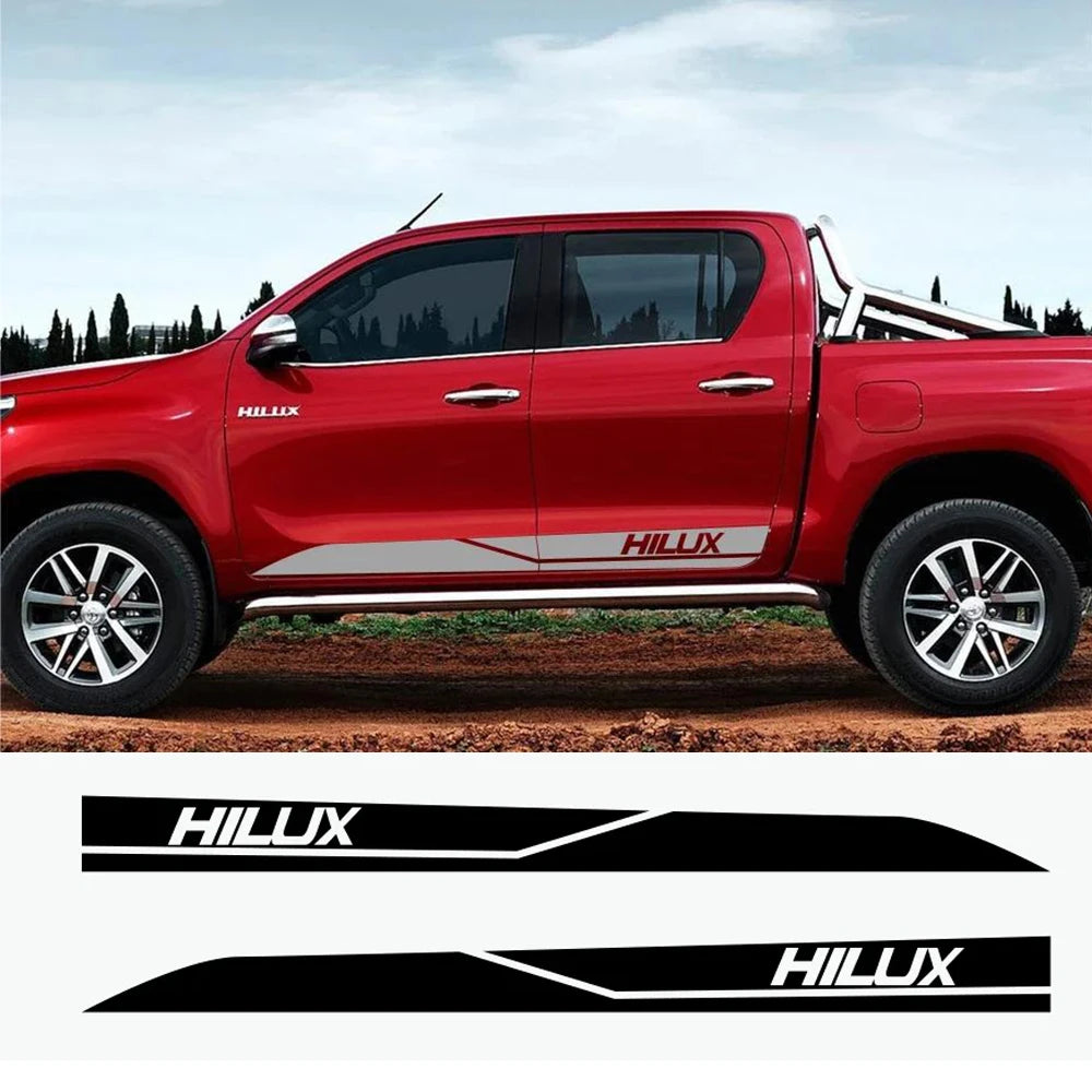 2Pcs Car Door Side Sticker Auto Vinyl Film DIY Decal Sport Styling Accessories For Toyota Hilux Revo Vigo