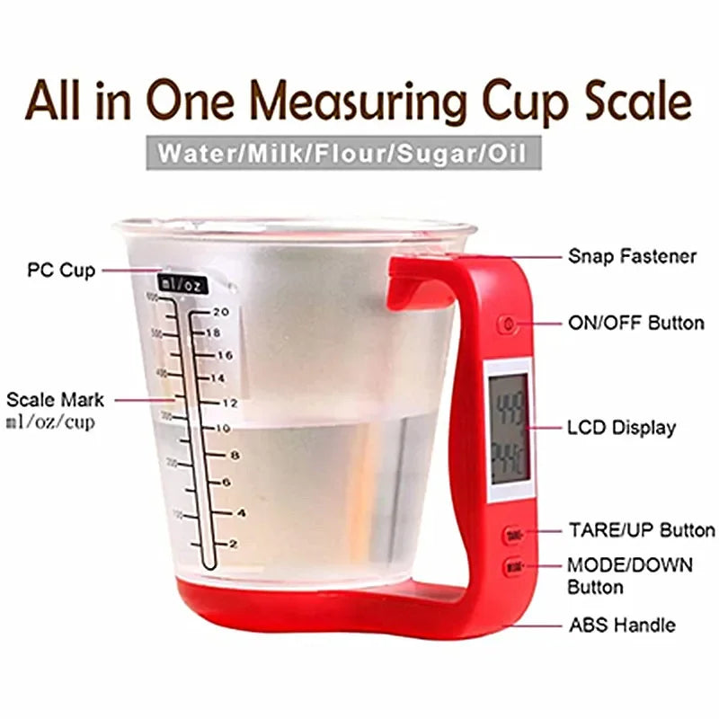 LCD Display Digital Measuring Cup with Large Capacity Beaker