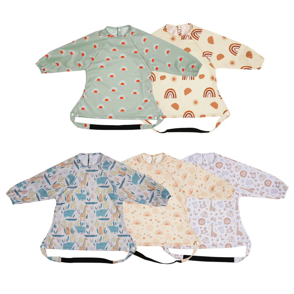 HappyFlute Waterproof Baby Feeding Bib with Snap Button Design