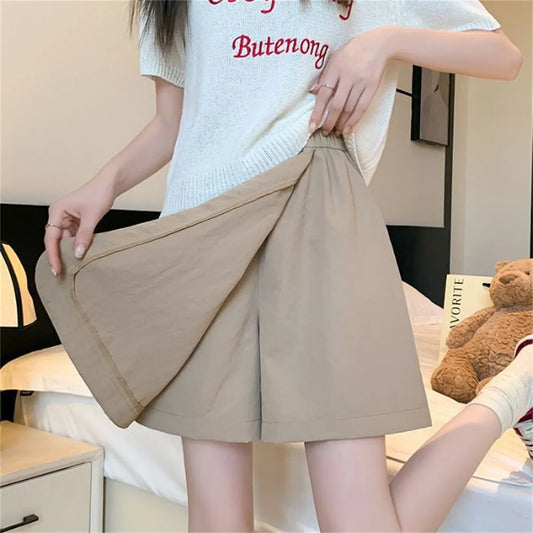 DOHTIH Women High Waist Loose Skirt Shorts