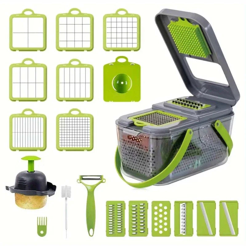 Multifunctional 22 Piece Manual Chopper Kitchen Accessory Set
