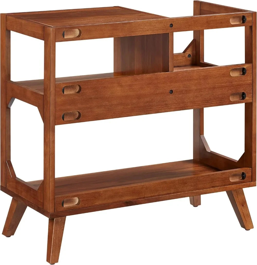 Asheville Mid-Century Modern Media Console for Vinyl Records