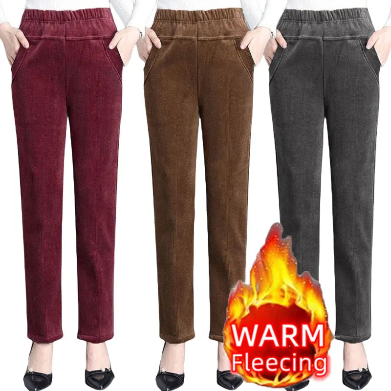 SUYISODACN Autumn Winter Plush High Waist Fleece Pants