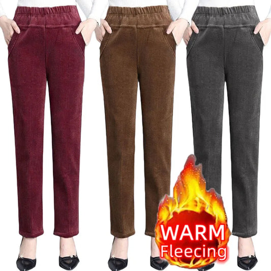 SUYISODACN Autumn Winter Plush High Waist Fleece Pants