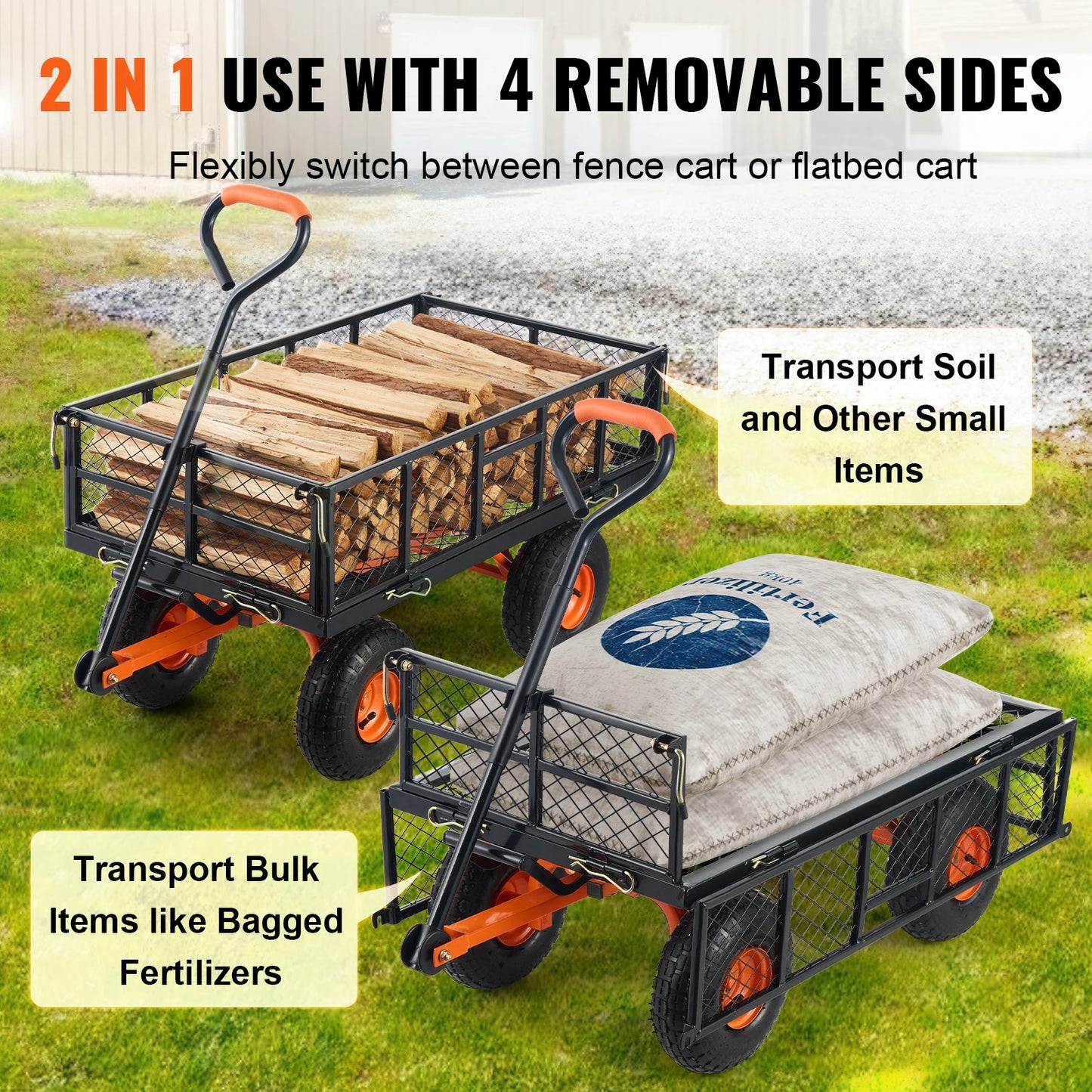 Durable Garden Cart Versatile Utility Wagon for Easy Transport