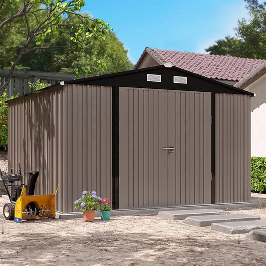 Outdoor Metal Storage Shed Galvanized Steel for Backyard