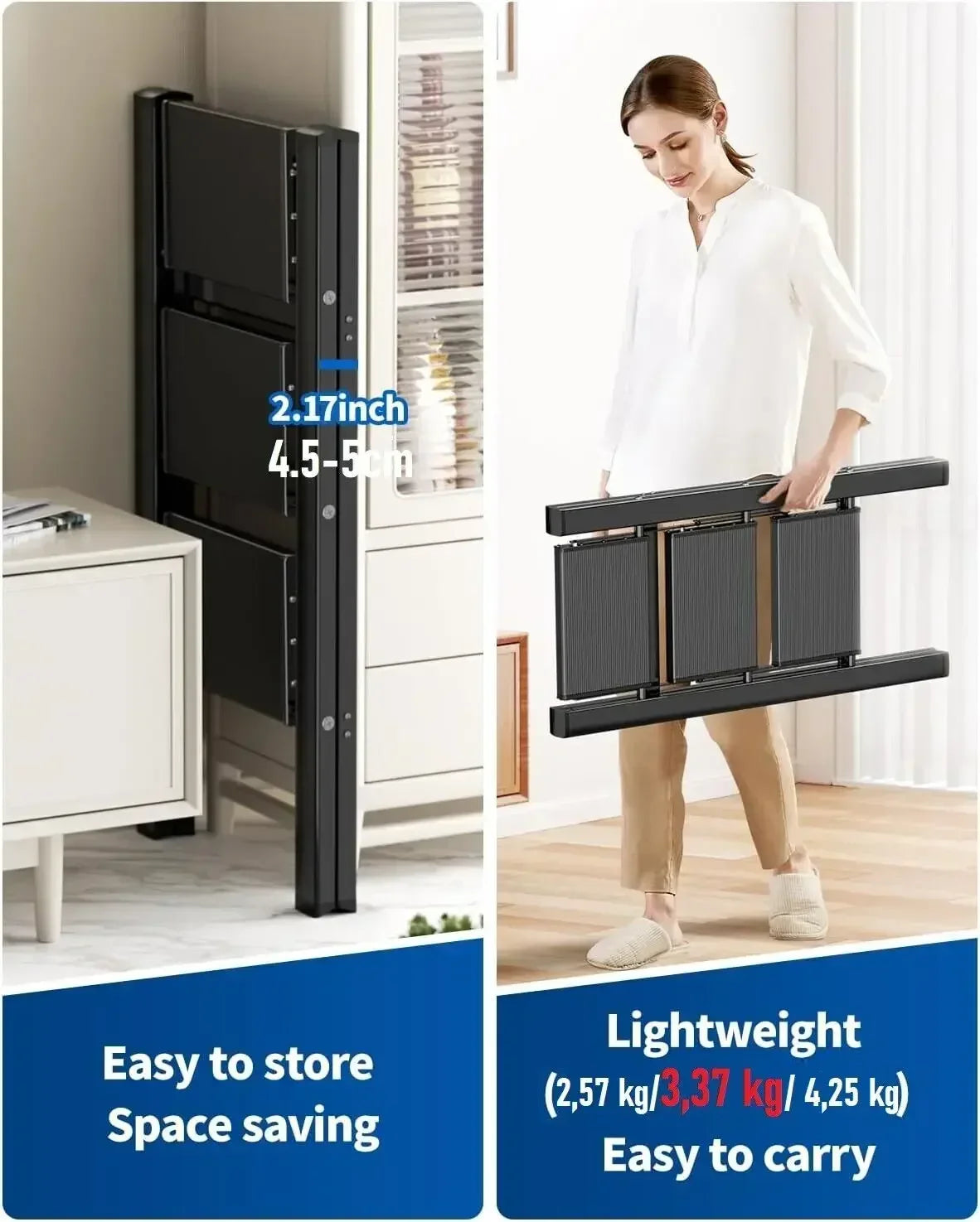 Femor Aluminum Folding Step Ladder With Anti Slip Pedal