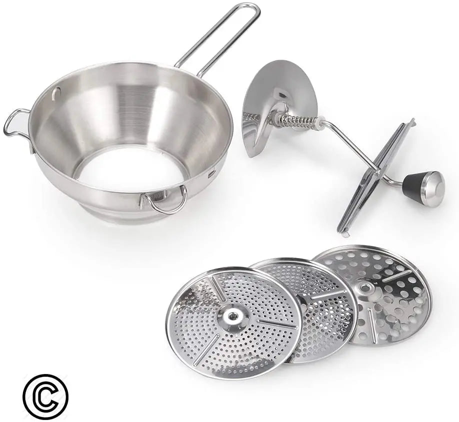 Multifunctional Stainless Steel Food Mill and Potato Masher