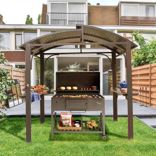 Hign-concerned Arc Roof Grill Canopy BBQ Gazebo Patio