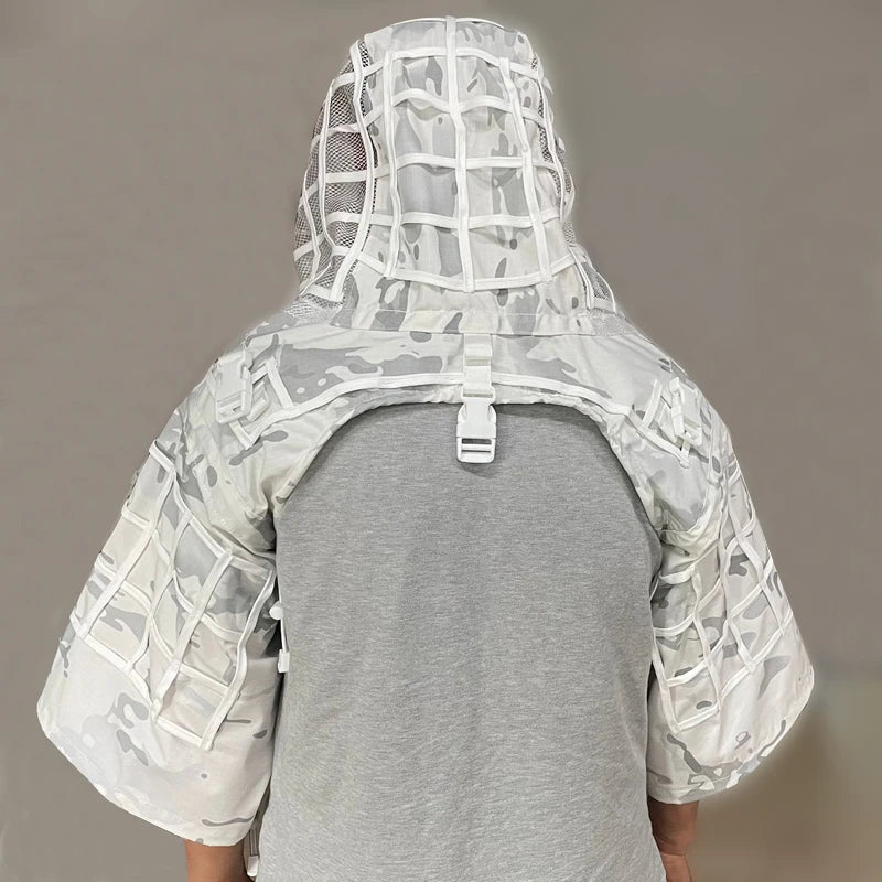 ROCOTACTICAL Tactical Ghillie Suit Viper Hood With 3D Leafy Stripes