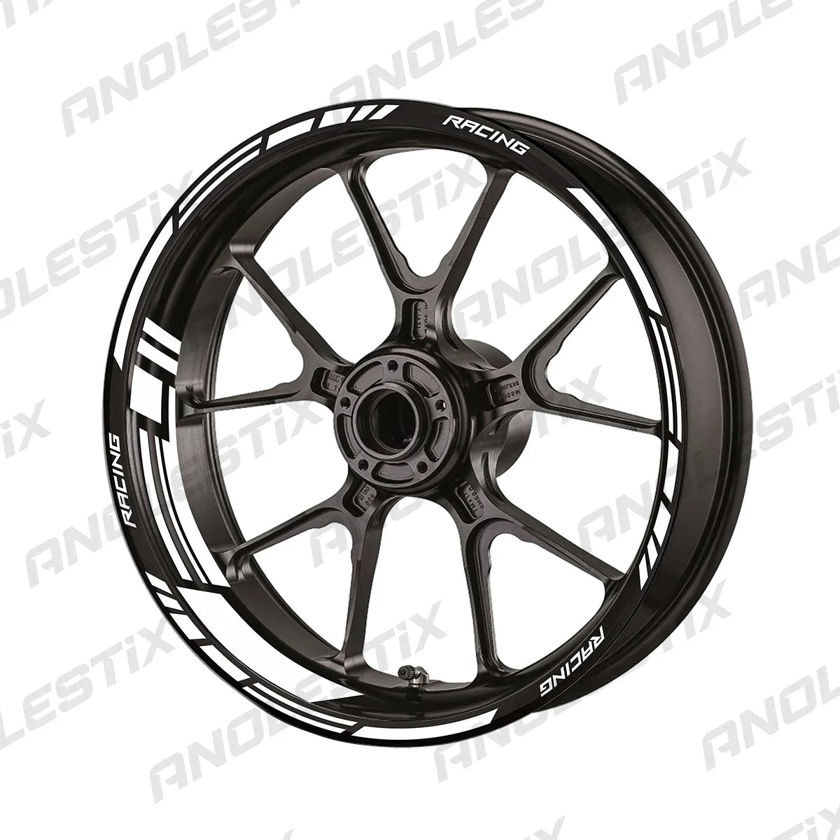 AnoleStix Reflective Motorcycle Wheel Stickers Rim Decal Kit