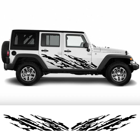 Car Door Side Stickers For Jeep Wrangler JK JL TJ YJ Mud Splashing Vinyl Film Decals Auto Tuning Accessories