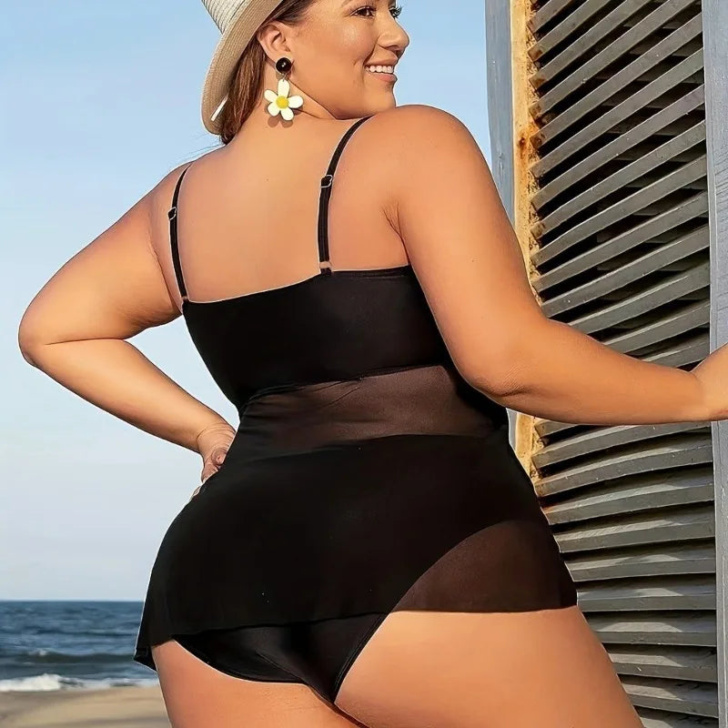 Plus Size Tie Dye Tankini Swimwear for Women