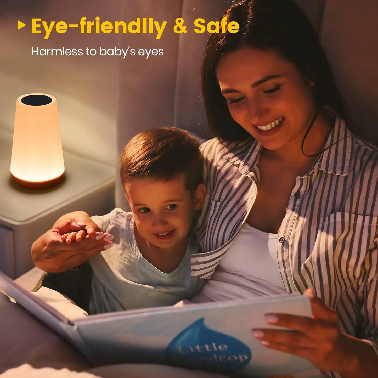 Color Changing Remote Control Night Light for Bedside Use with 13 Colors and 5 Brightness Levels