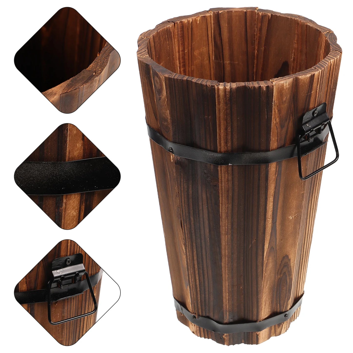 Choice Round Wooden Flower Pot for Succulents and Home Decor