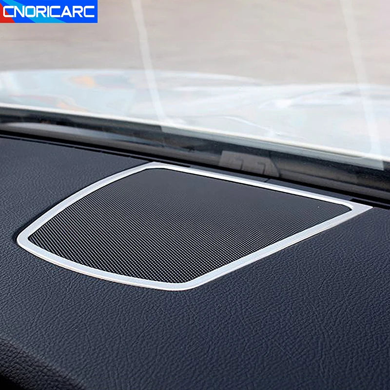 Stainless Steel Dashboard Speaker Panel Trim For BMW 5 Series