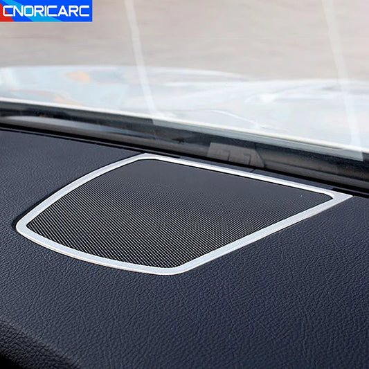 Stainless Steel Dashboard Speaker Panel Trim For BMW 5 Series