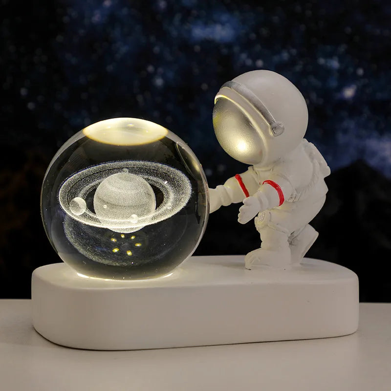 Creative 3D Astronaut Crystal Ball Night Light for Kids