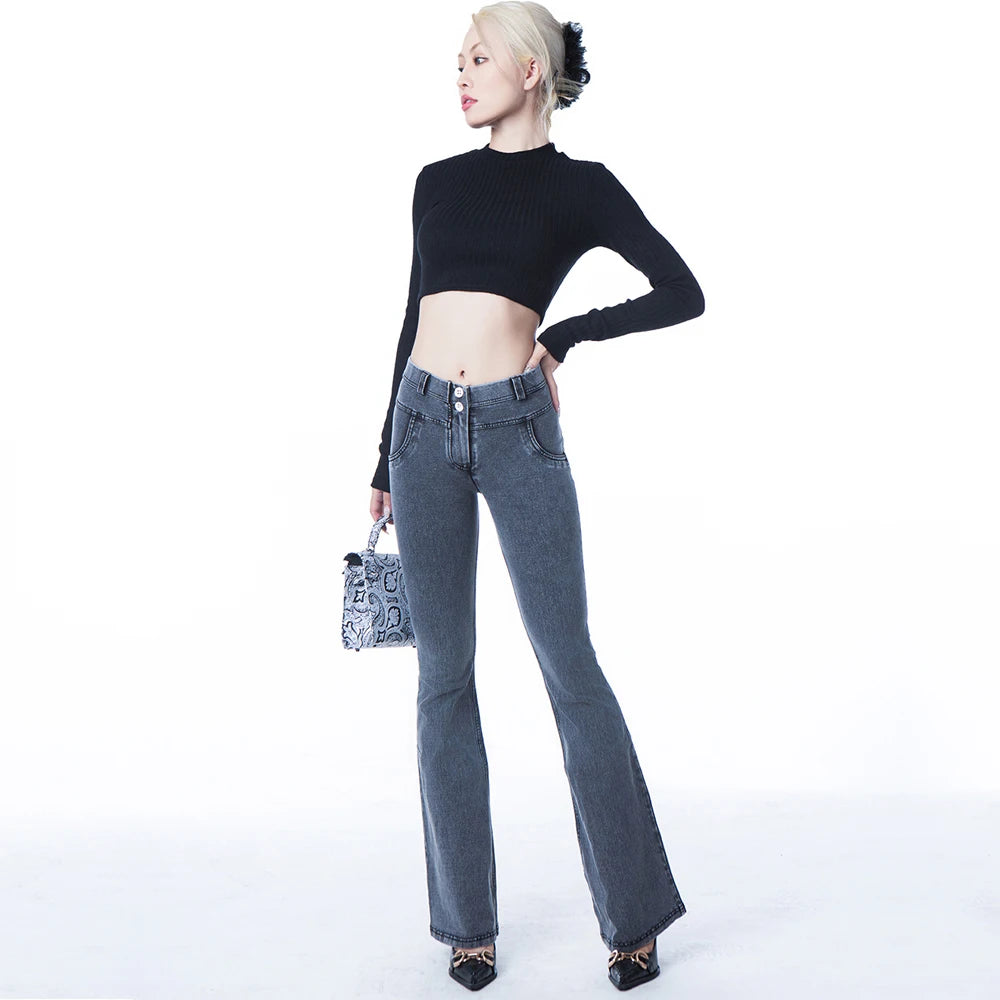 Non-Animalcn Vintage Bell Bottom Jeans Buttoned Skinny
