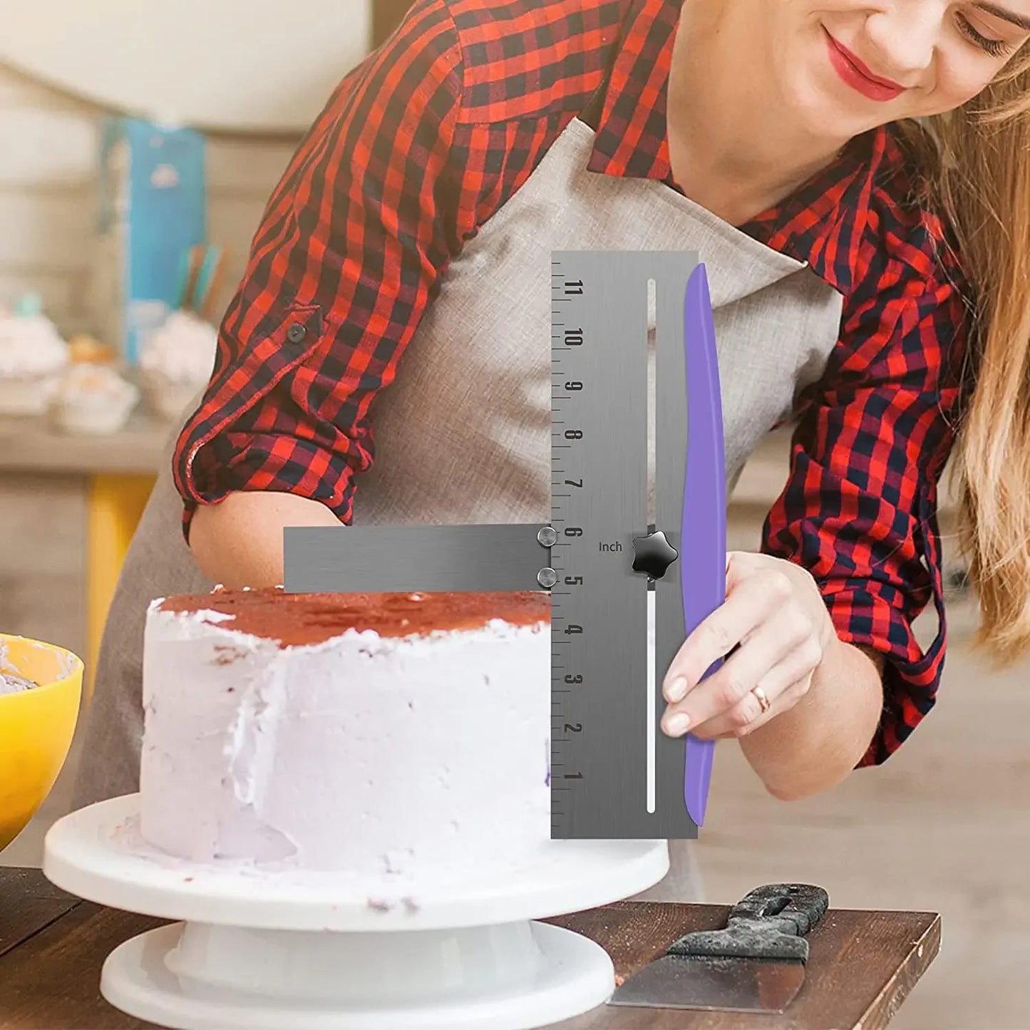 Adjustable Stainless Steel Cake Scraper for Perfect Edges