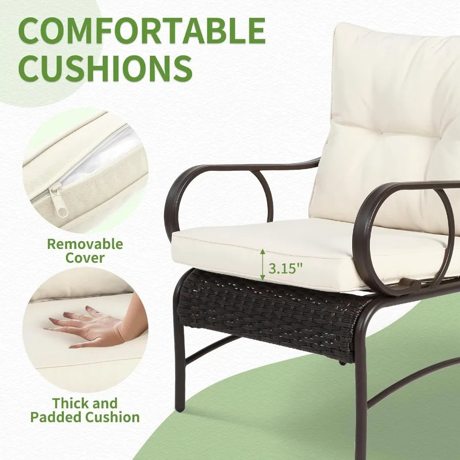 Hign-concerned Patio Bistro 3-Piece Rattan Conversation Set