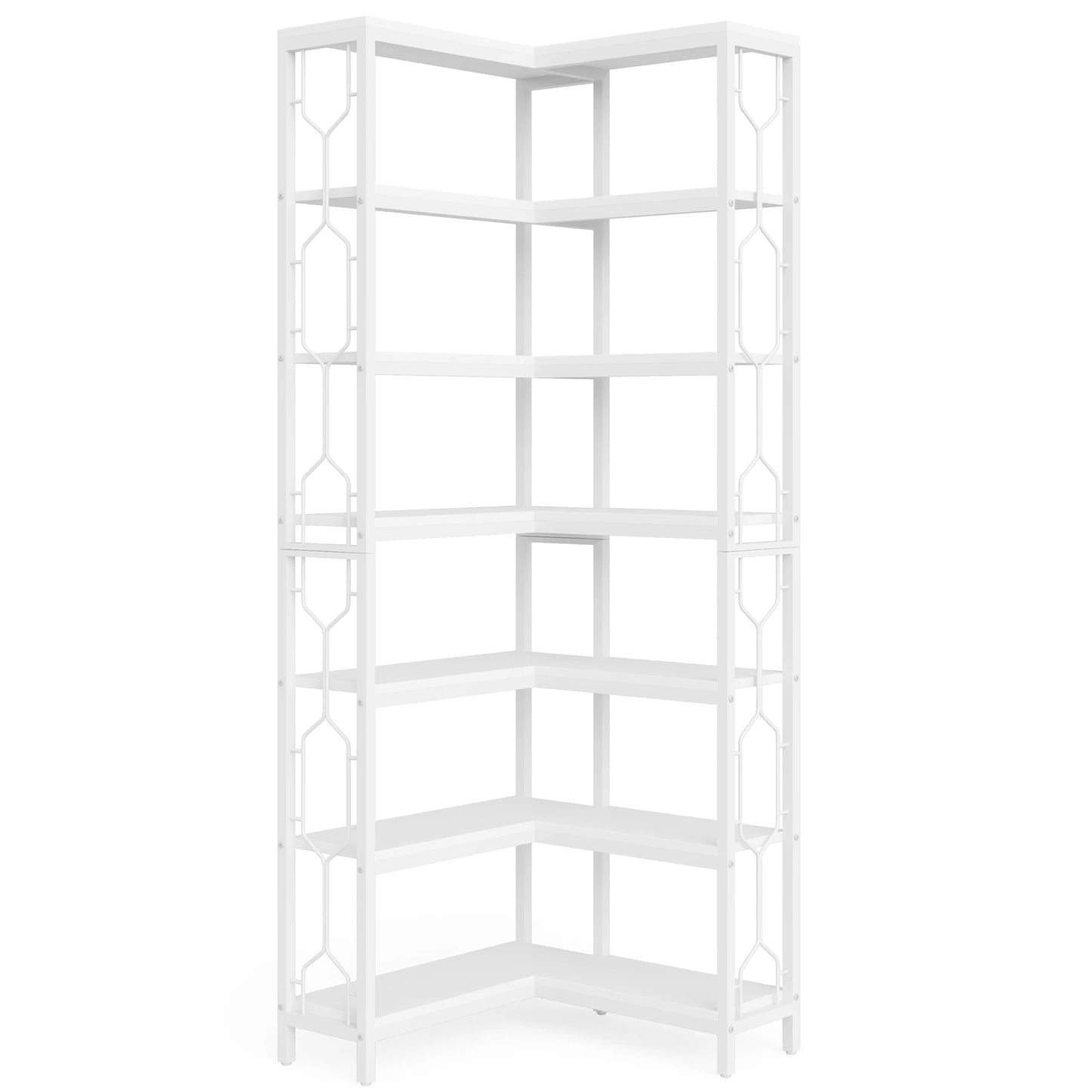 Tribesigns 7 Tier Corner Bookshelf Modern Wood Display Rack