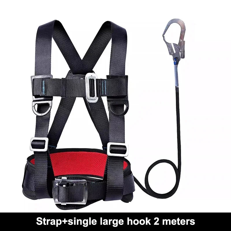 Three Point Half Body Work Safety Belt Outdoor Rock Climbing Electrician Construction Wear Resistant Safety Harness Rope Set