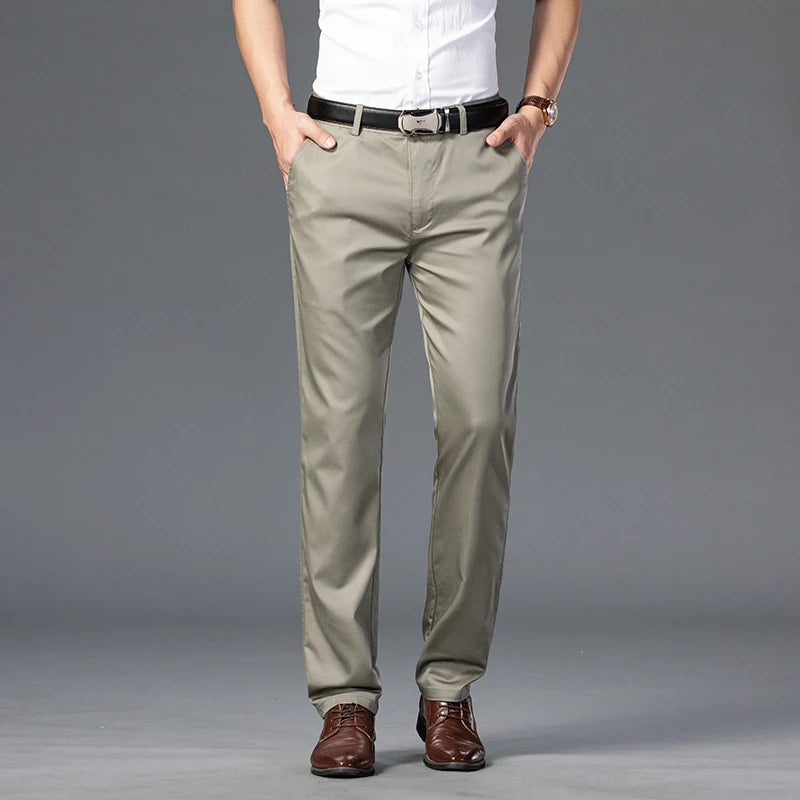 Men's Slim Fit Casual Suit Pants for Summer Wear