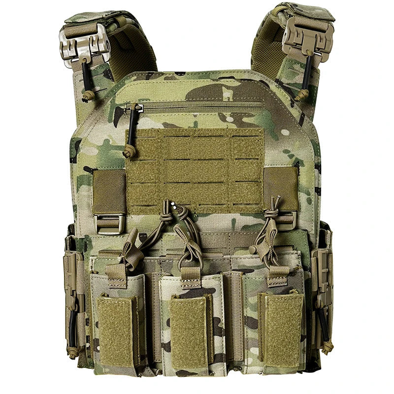 Wear Resistant Quick Release Laser Cut Molle System Outdoor Hunting Training Tactical Vest Nylon Material