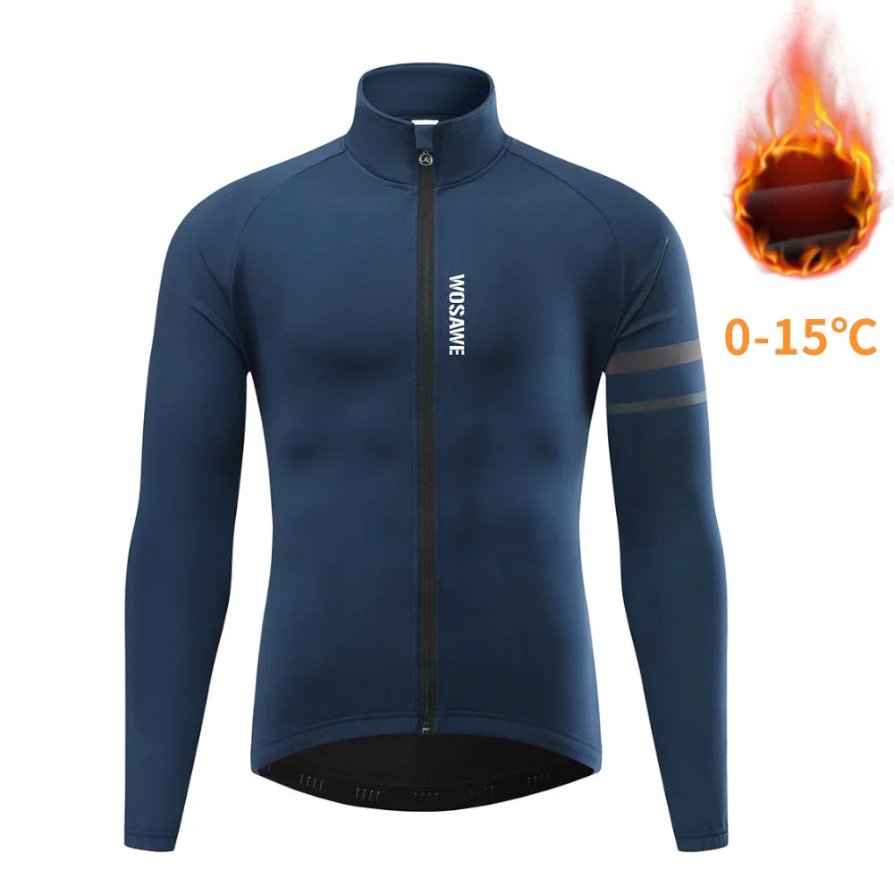 WOSAWE Windproof Winter Thermal Fleece Cycling Jacket For Men Women