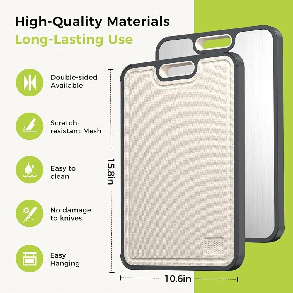 Titanium Double-Sided Cutting Board with Antimicrobial Protection