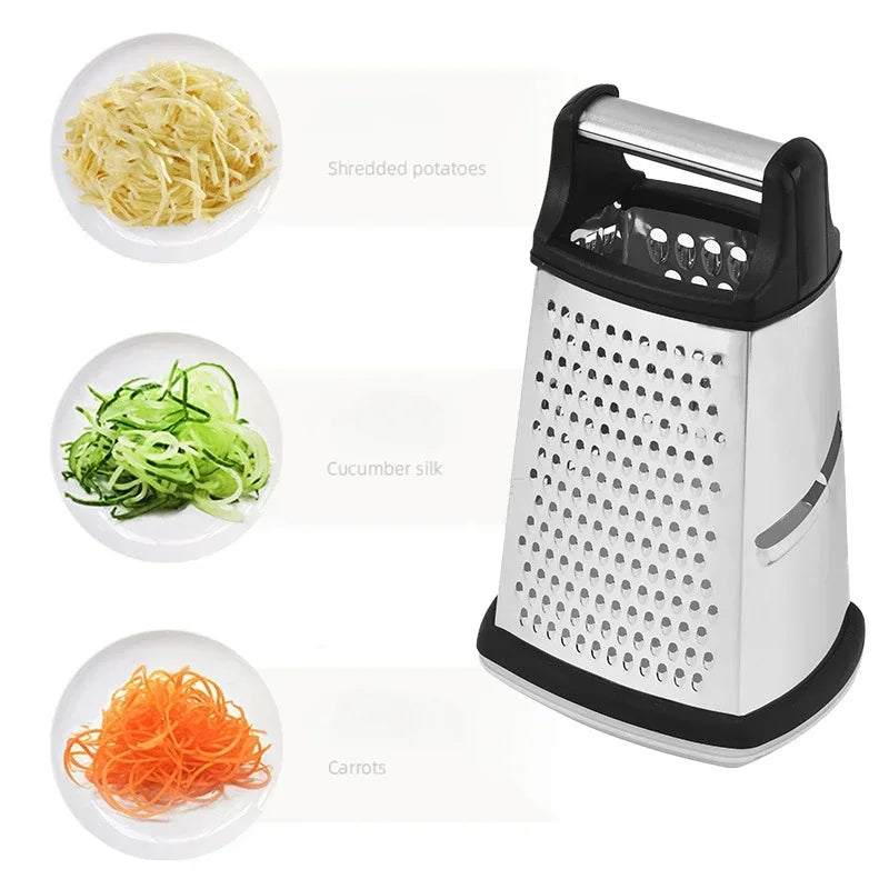 Stainless Steel Four-Side Grater With Vegetable Slicer