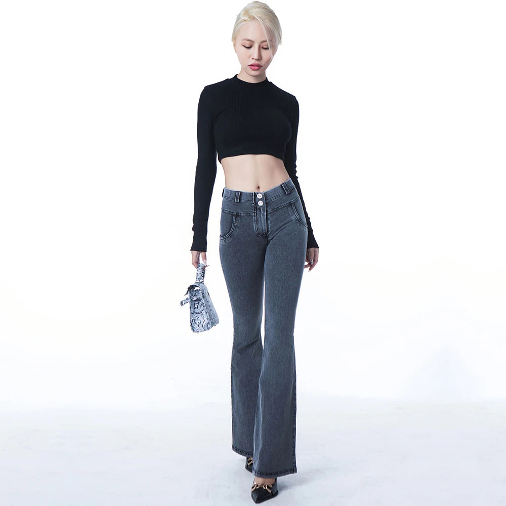 Non-Animalcn Vintage Bell Bottom Jeans Buttoned Skinny