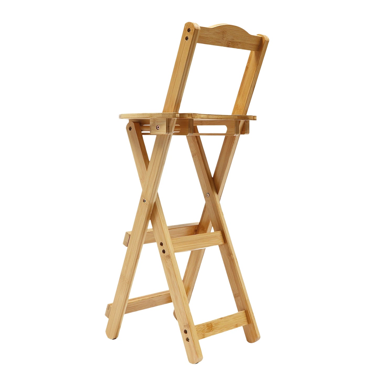 Portable Bamboo Bar Stool for Kitchen and Banquet Use