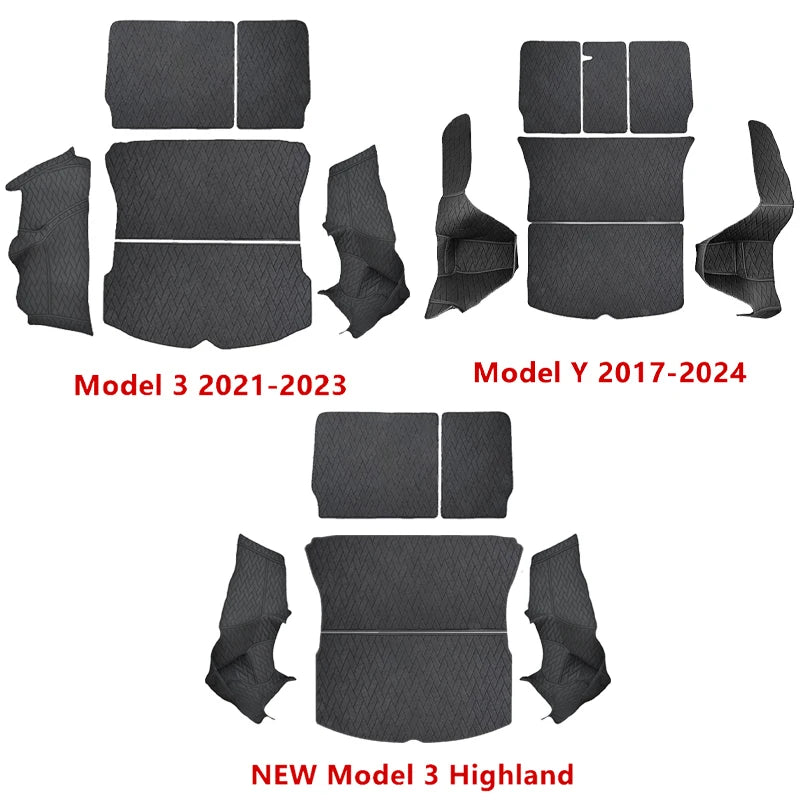 Leather Trunk Mats Waterproof Cargo Liner for Tesla Model Y by NovaAcc